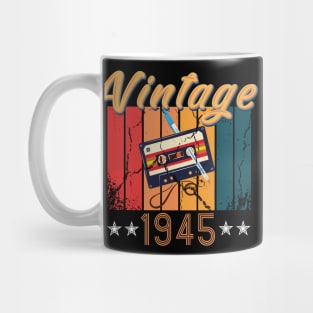 75th Birthday 75 Years Old 75th Vintage Retro cassette Mixtape Music Cassette 1945 Birthday Mug